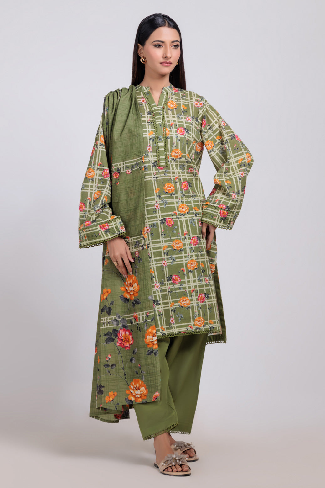 Bonanza Satrangi | Green Khaddar 3 Piece (WS6243P54) 8 Green