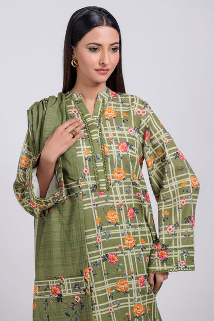 Bonanza Satrangi | Green Khaddar 3 Piece (WS6243P54) 10 Green