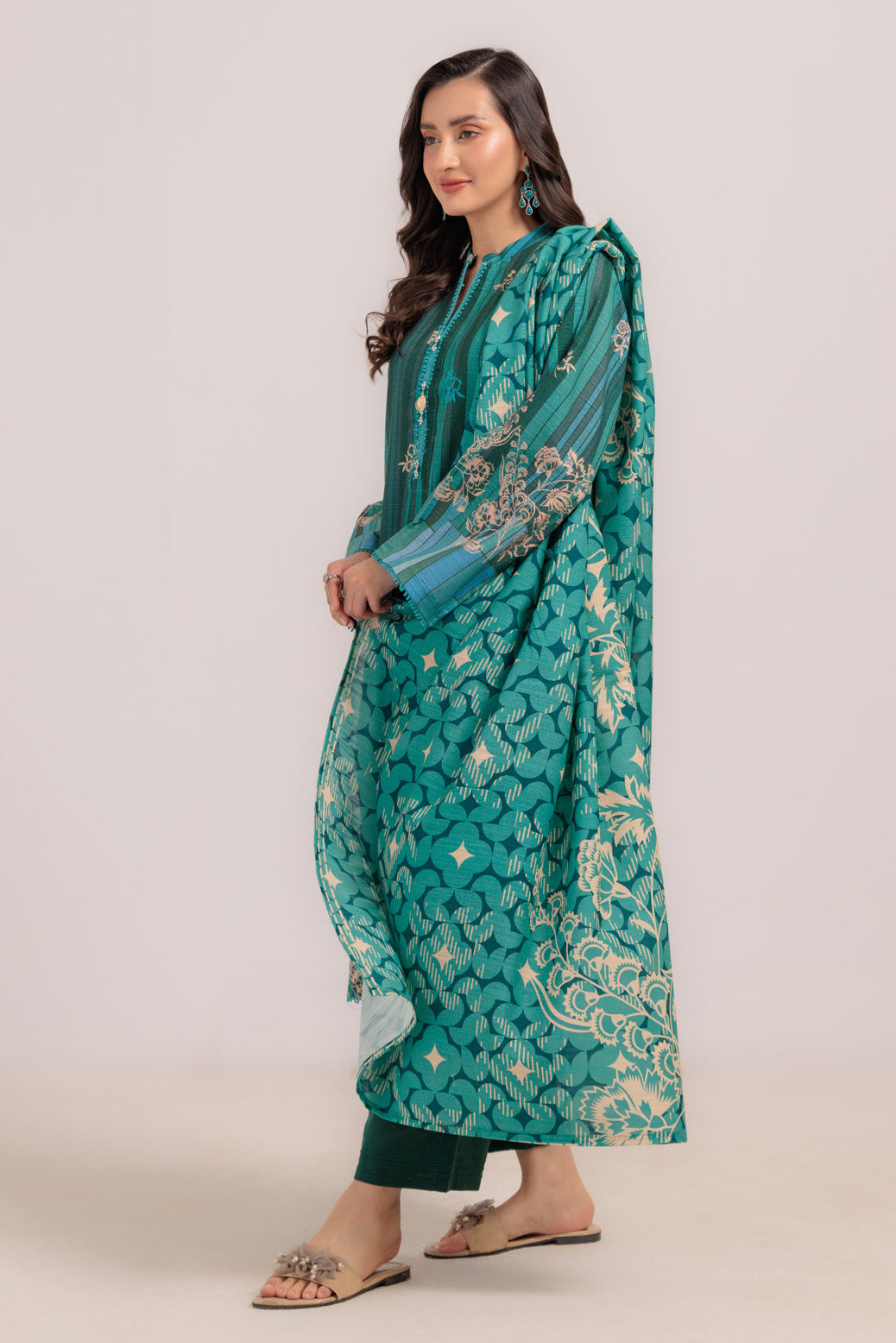 Bonanza Satrangi | Teal Khaddar 3 Piece (WS6243P55) 10 Teal