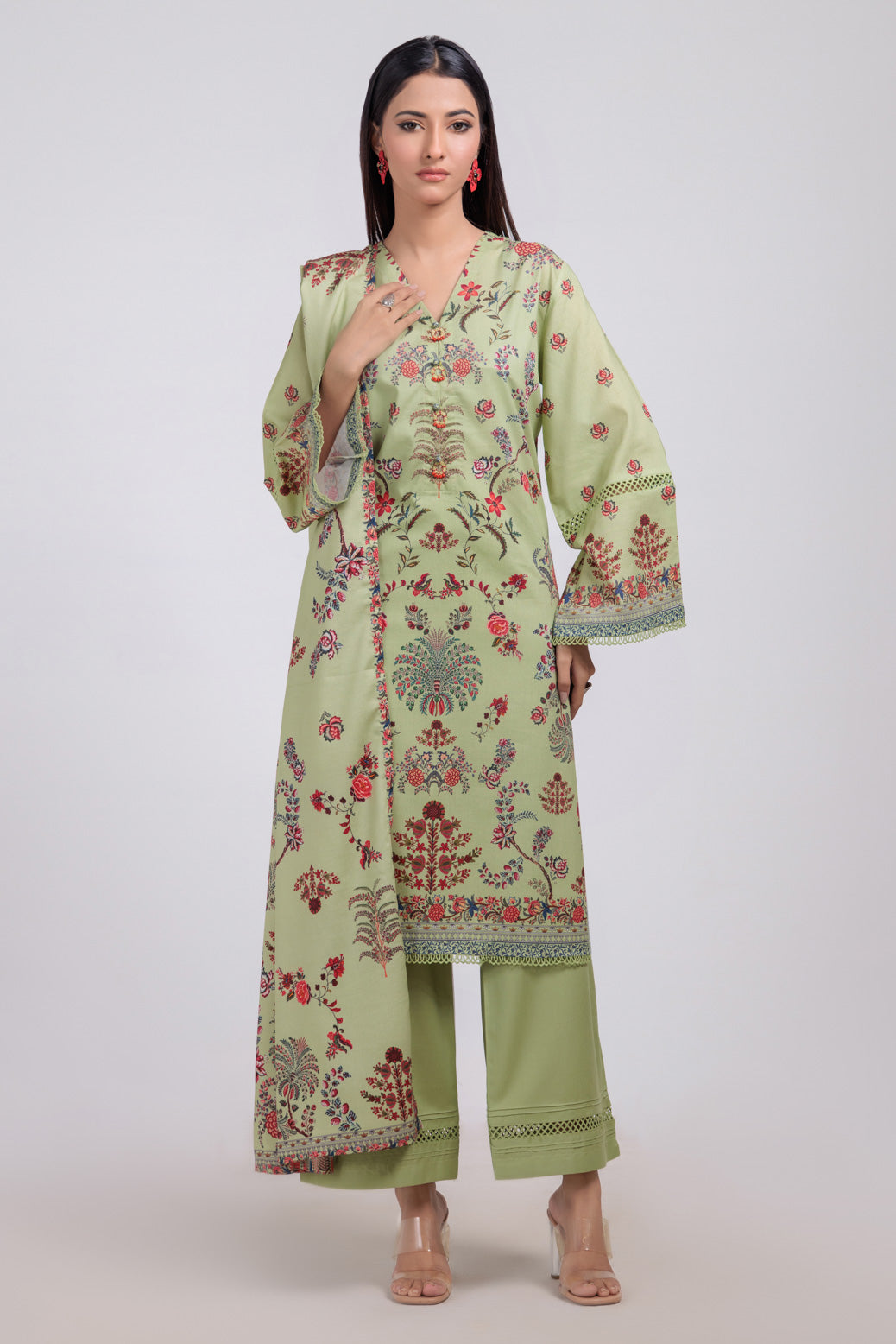 Bonanza Satrangi | Green Viscose 3 Piece (WS6243P63) 12 Green
