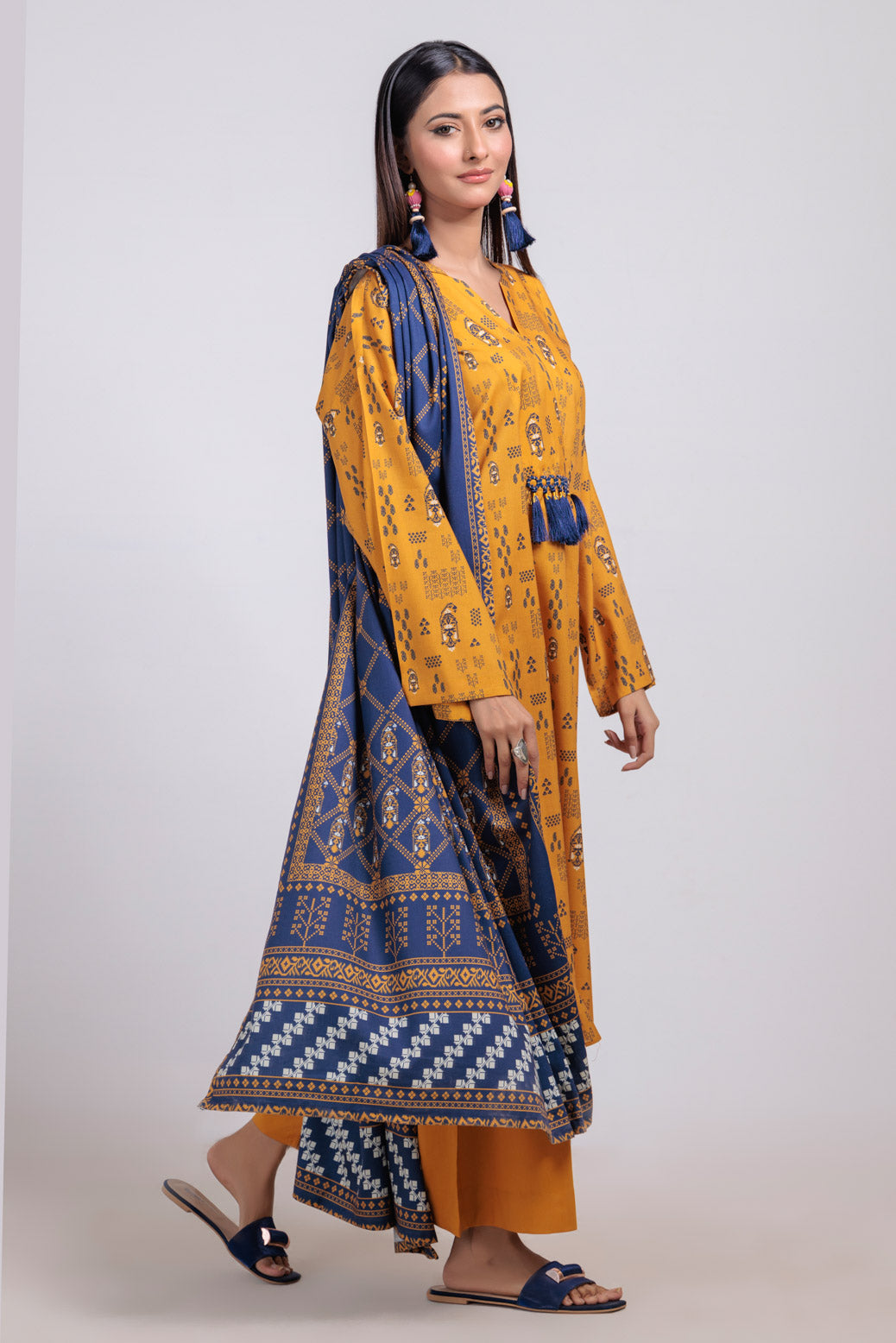 Bonanza Satrangi | Mustard Viscose 3 Piece (WS6243P73) 14 Mustard