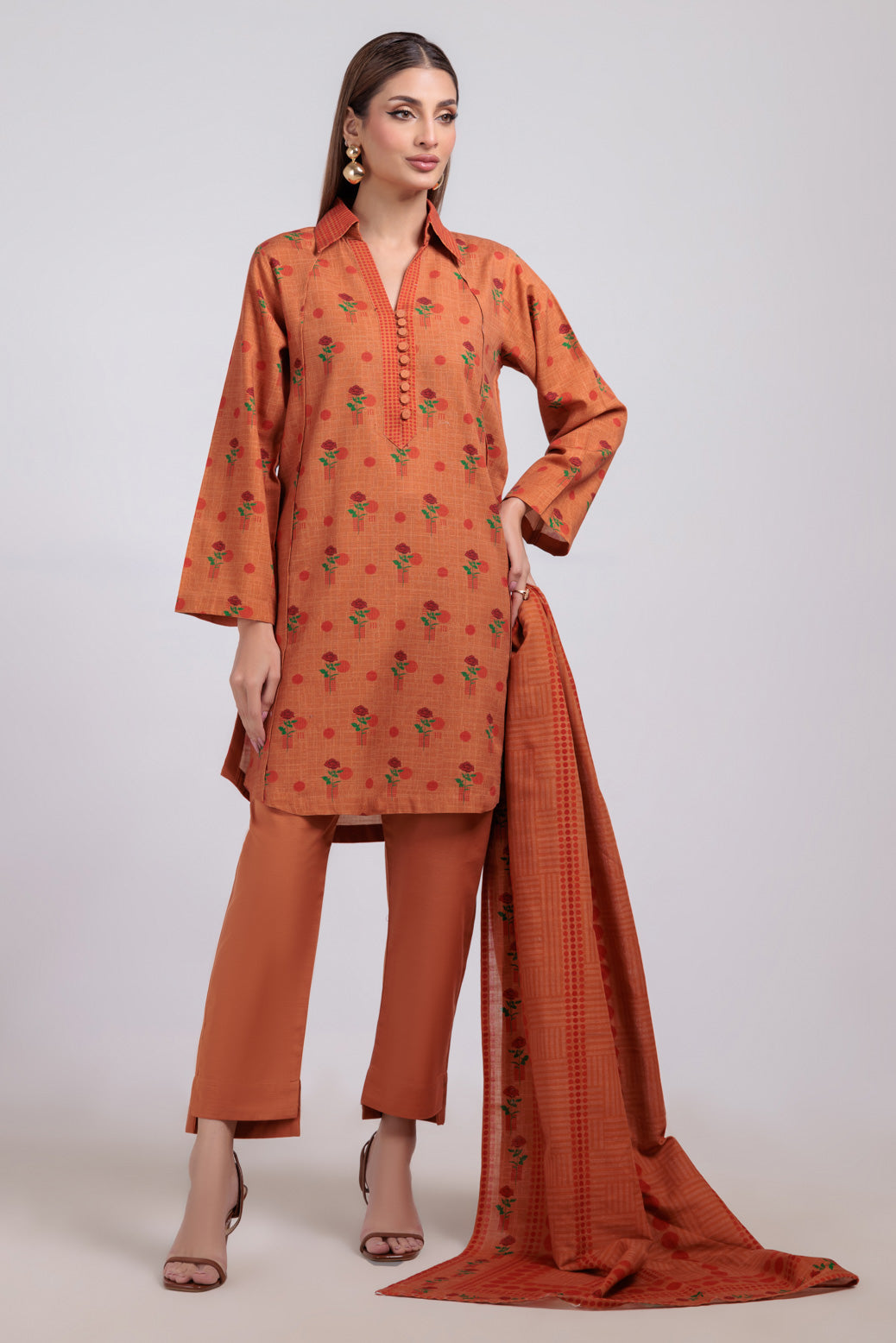 Bonanza Satrangi | Rust Khaddar 3 Piece (WS6243P84) 8 Rust