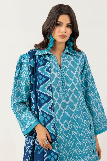 Bonanza Satrangi | Ice Blue Khaddar 3 Piece (WS6243P88) 14 Blue