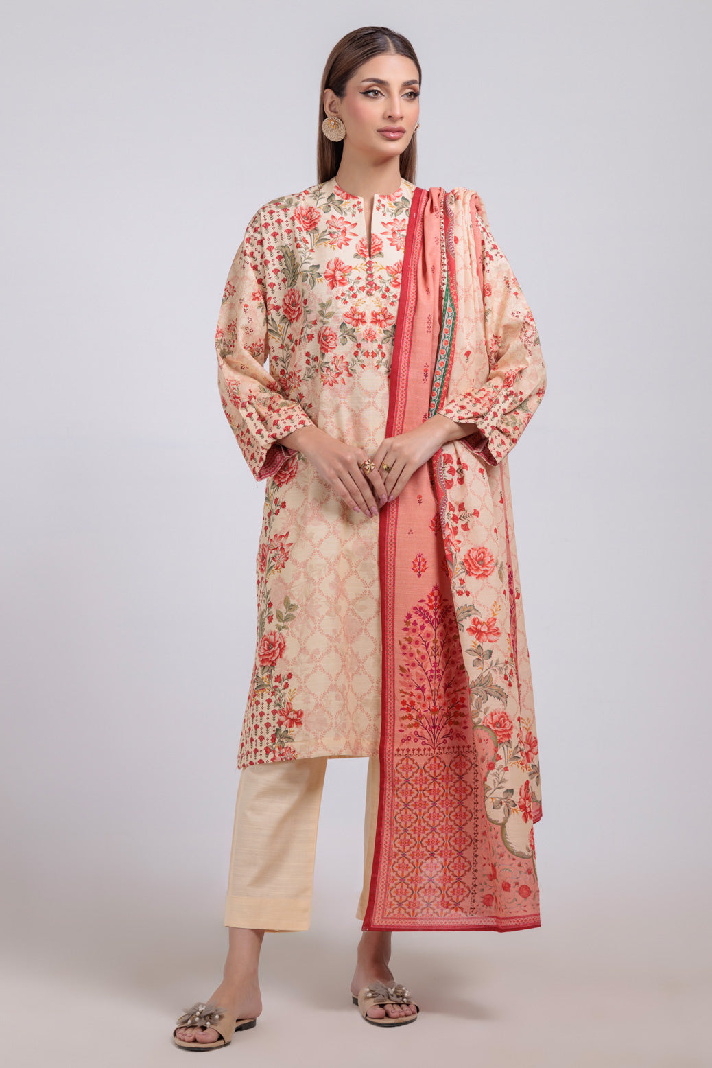 Bonanza Satrangi | Beige Khaddar 3 Piece (WS6243P89) 14 Beige