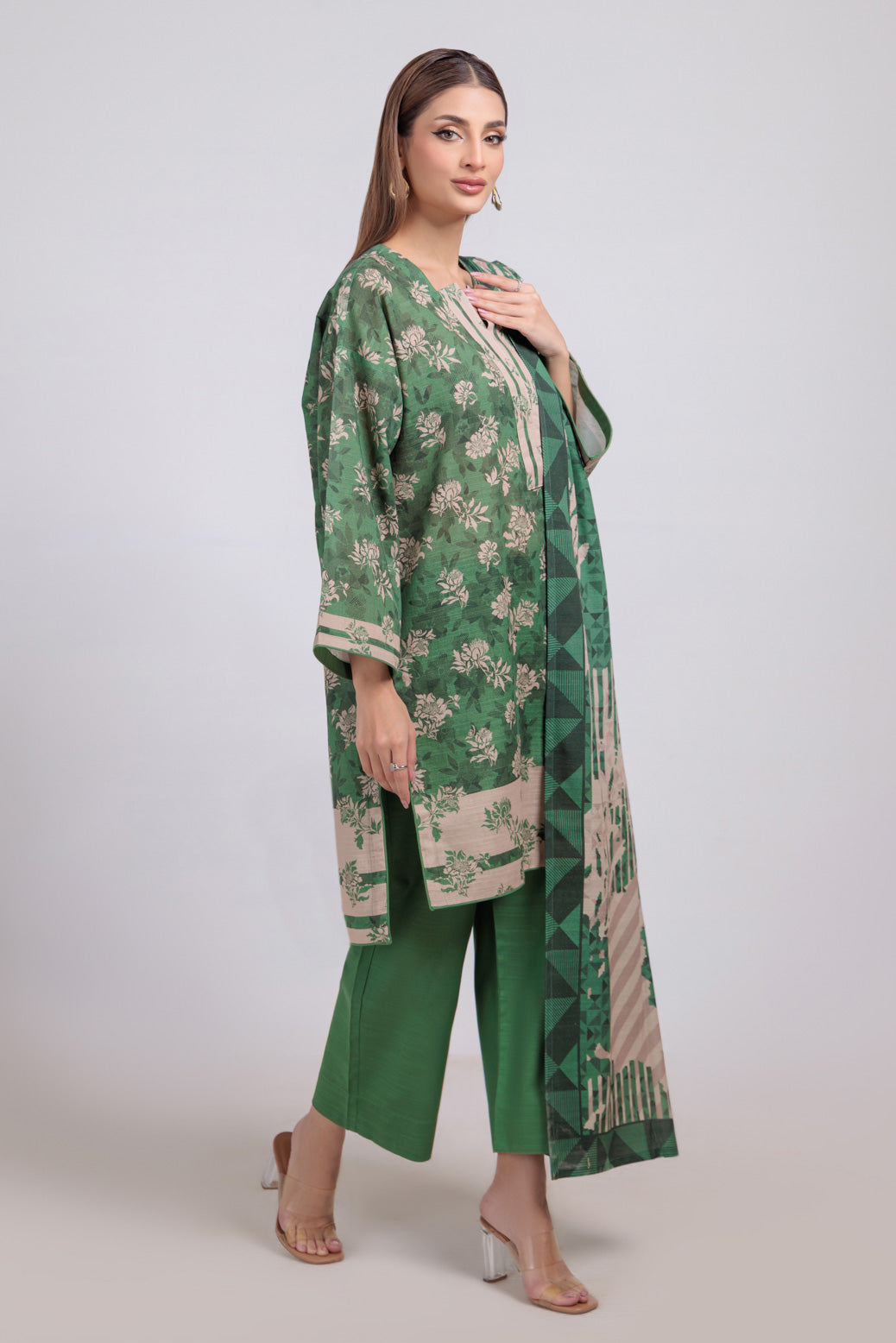 Bonanza Satrangi | Green Khaddar 3 Piece (WS6243P90) 14 Green