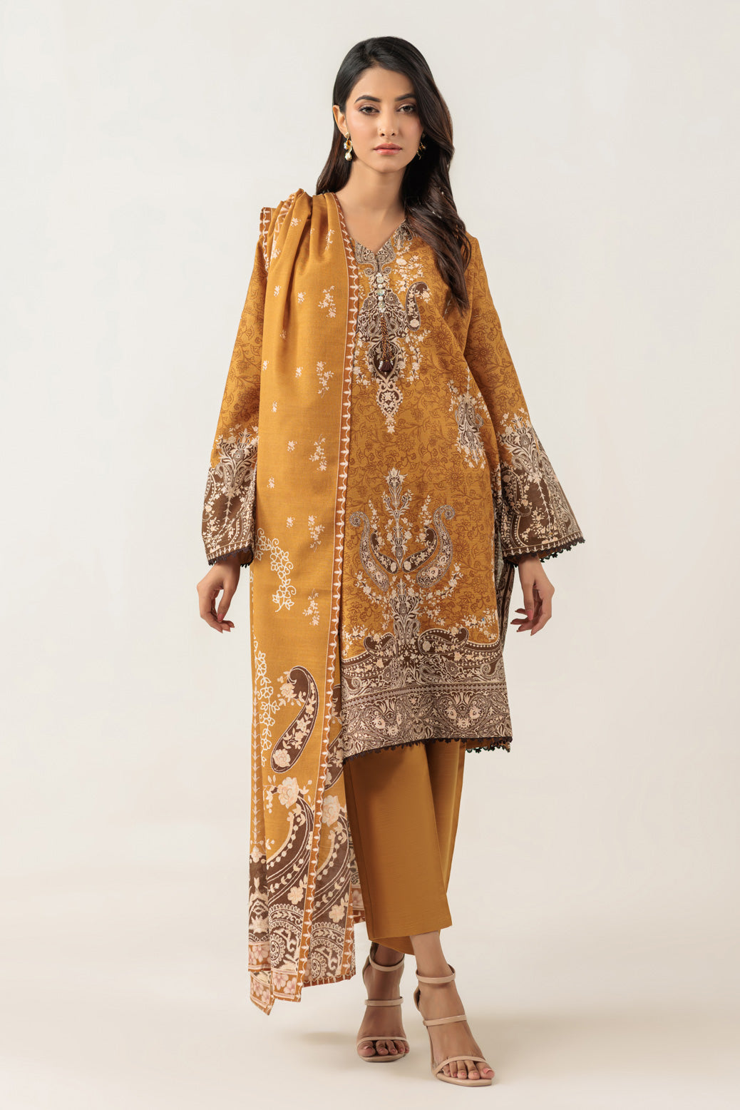 Bonanza Satrangi | Mustard Khaddar 3 Piece (WS6243P96) 8 Mustard