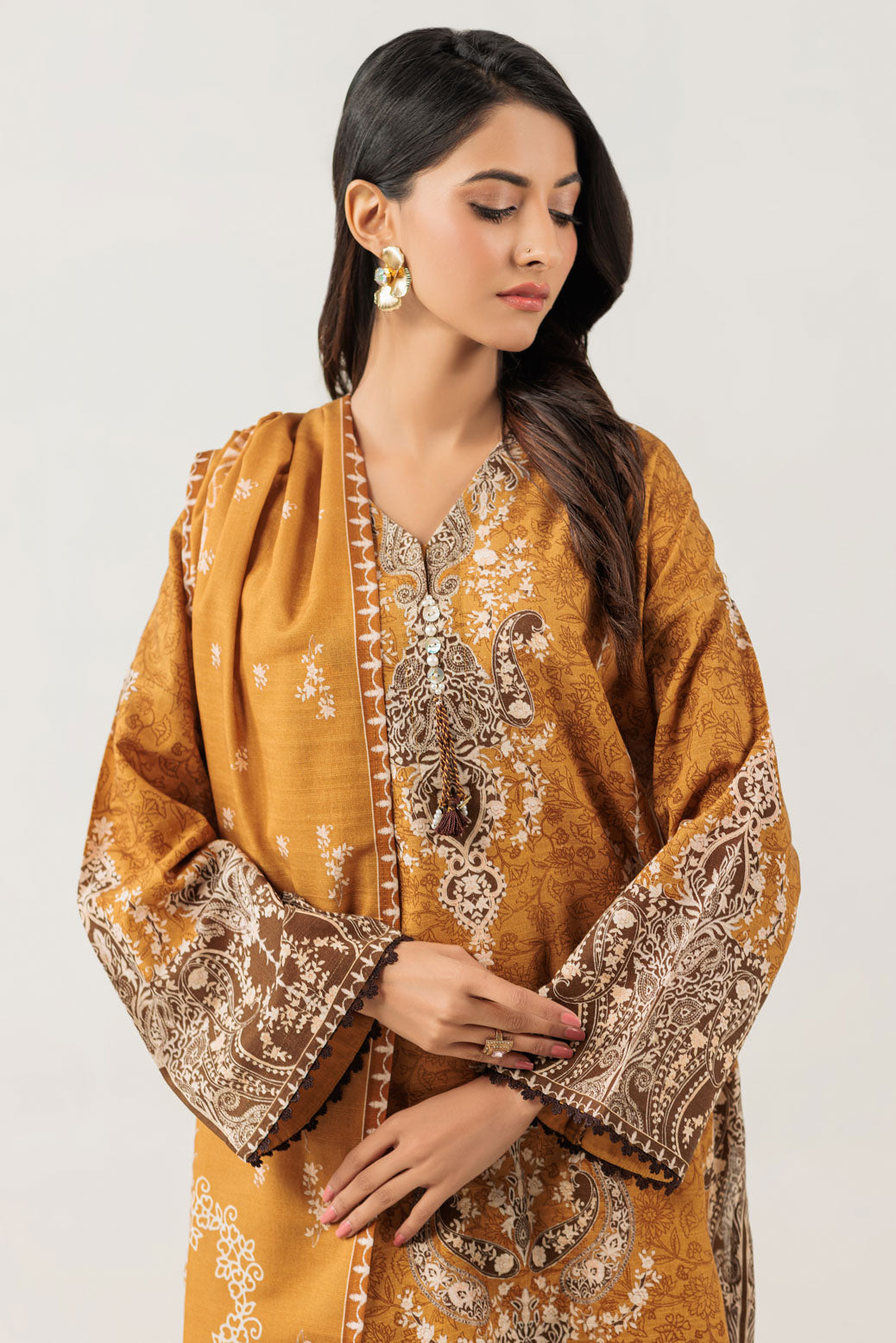 Bonanza Satrangi | Mustard Khaddar 3 Piece (WS6243P96) 14 Mustard