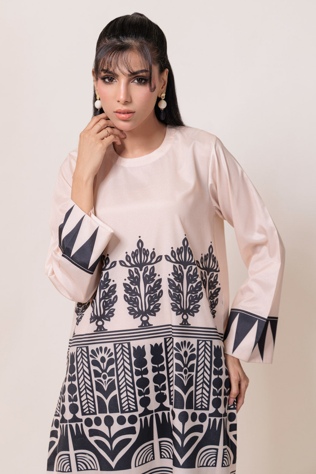 Bonanza Satrangi | Beige Poly Crepe 2 Piece (WS7242P07) 14 Beige