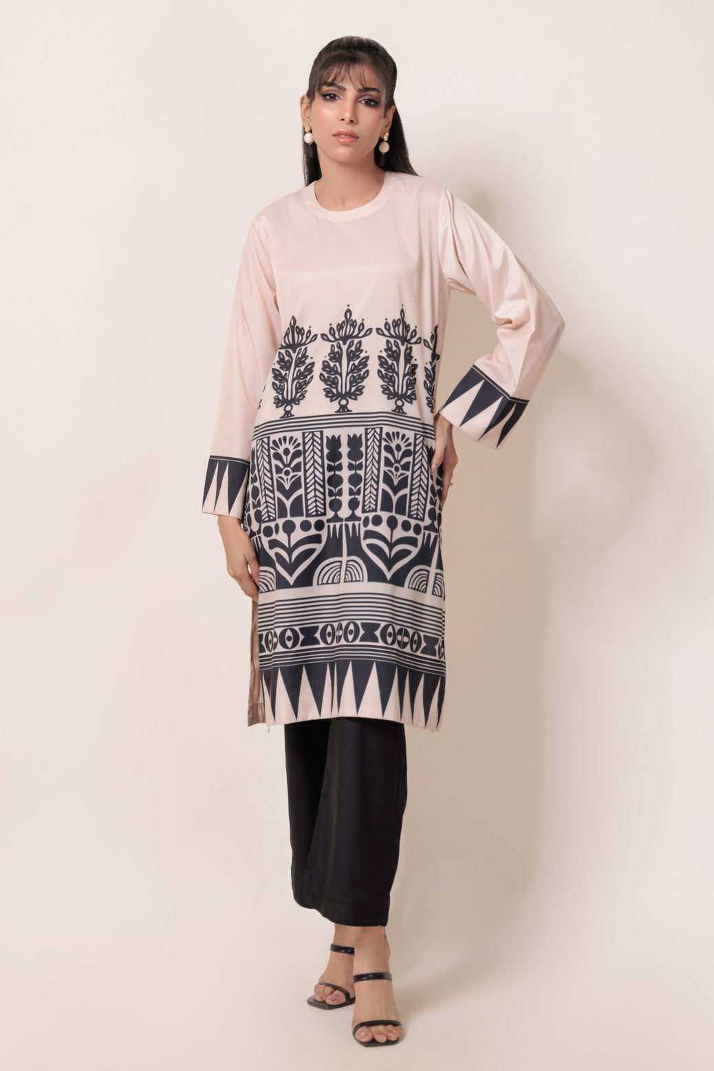 Bonanza Satrangi | Beige Poly Crepe 2 Piece (WS7242P07) 16 Beige