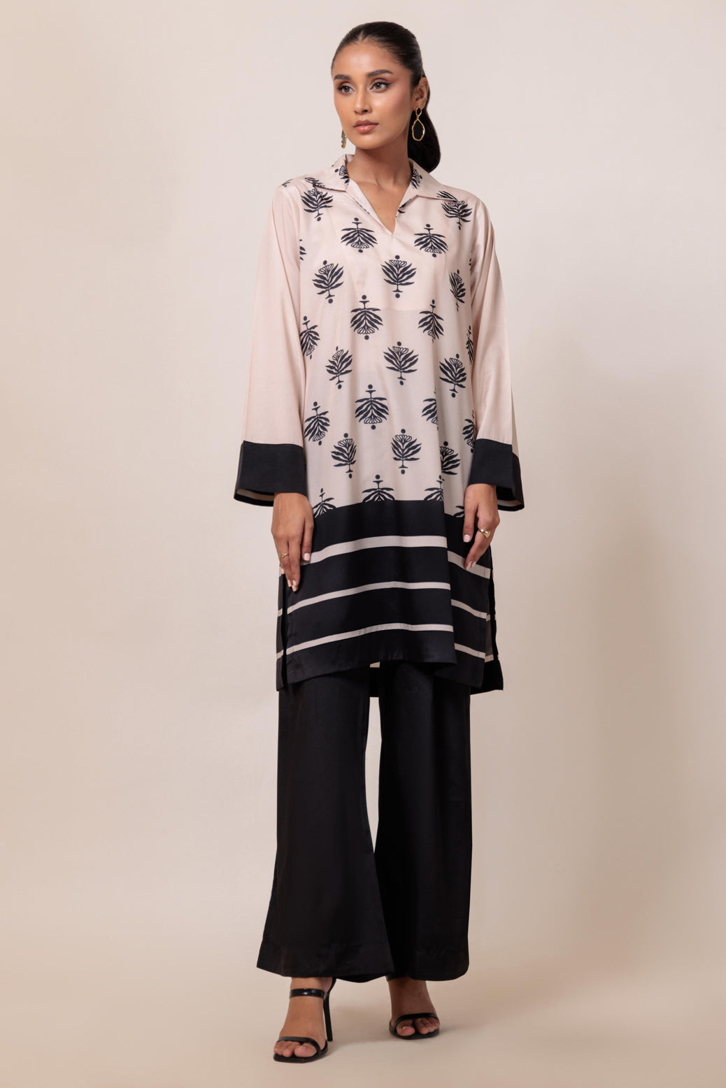 Bonanza Satrangi | Beige Poly Crepe 2 Piece (WS7242P08) 8 Beige