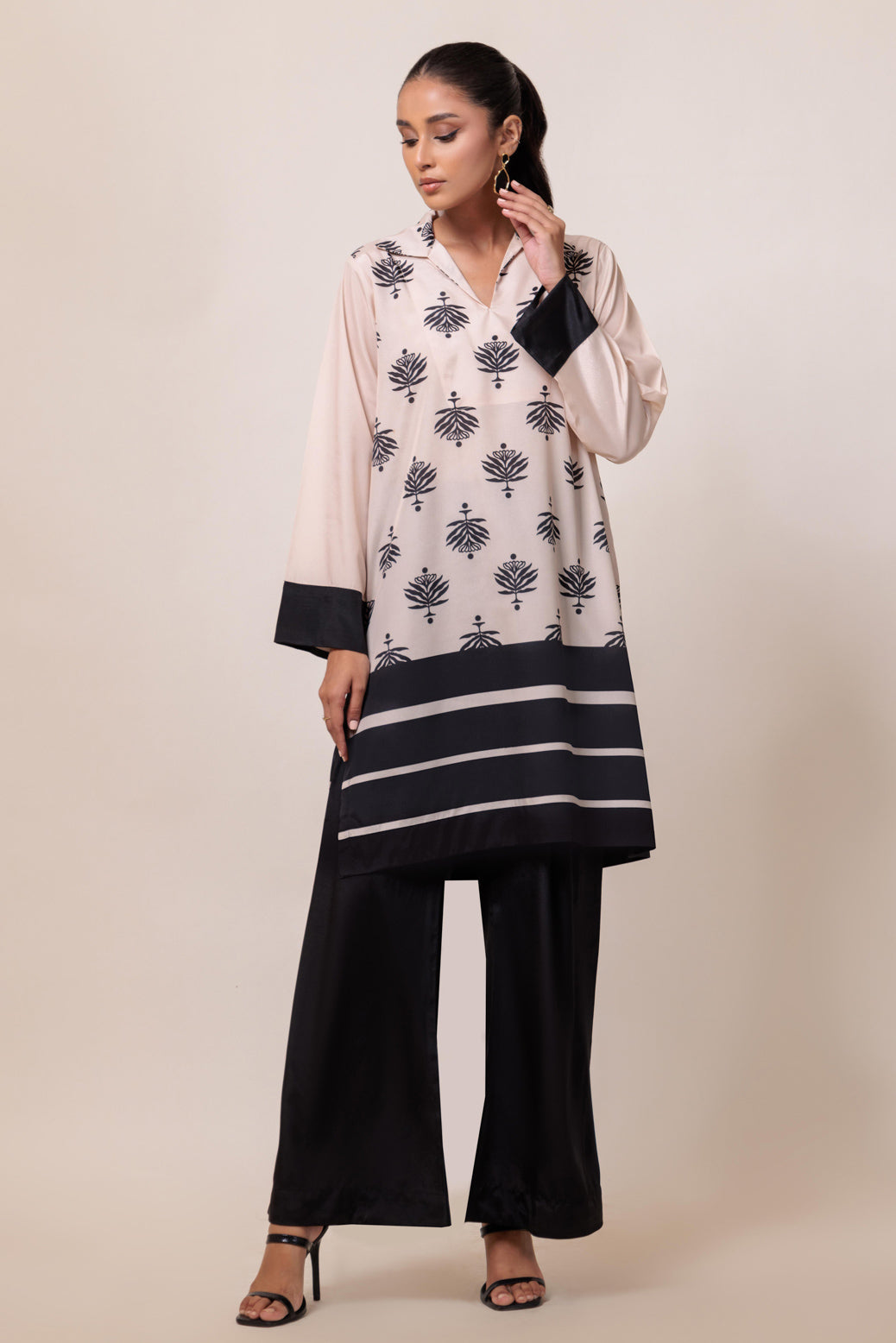 Bonanza Satrangi | Beige Poly Crepe 2 Piece (WS7242P08) 10 Beige