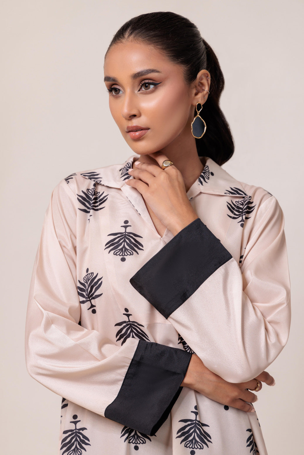 Bonanza Satrangi | Beige Poly Crepe 2 Piece (WS7242P08) 12 Beige