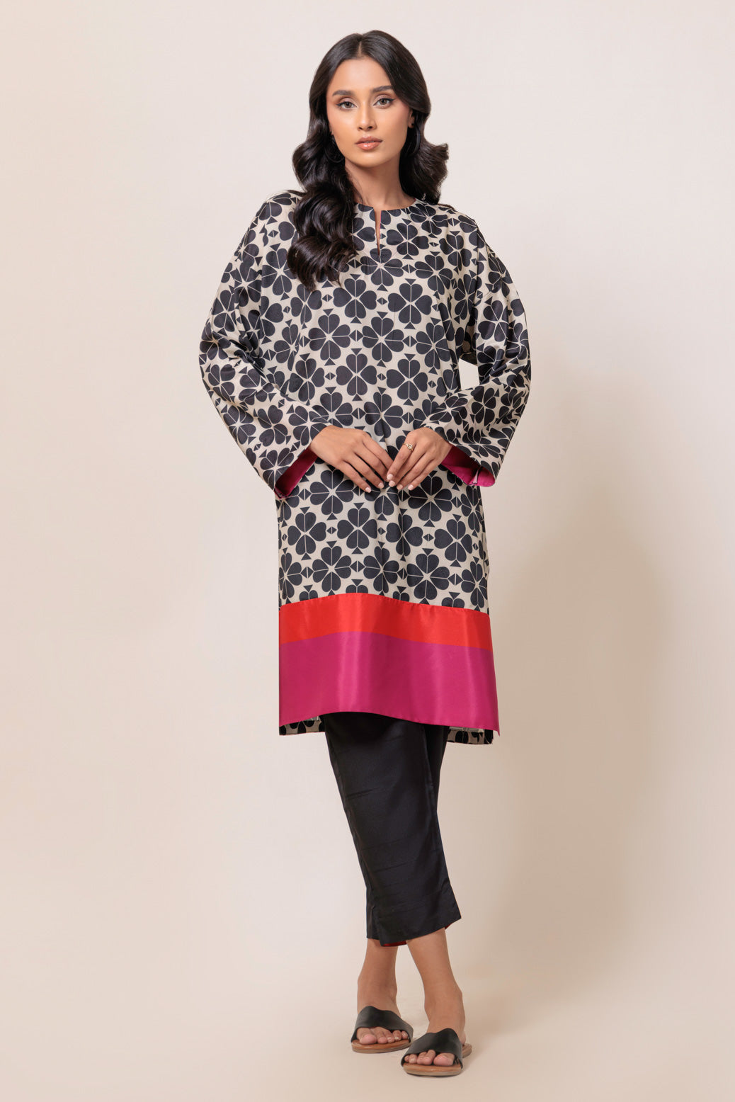 Bonanza Satrangi | Black Poly Crepe 2 Piece (WS7242P10) 10 Black
