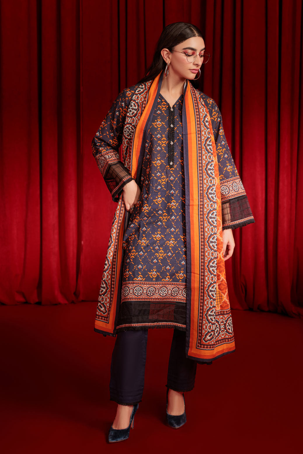 Bonanza Satrangi | Blue Khaddar 3 Piece (WS7243P02) 8 Blue