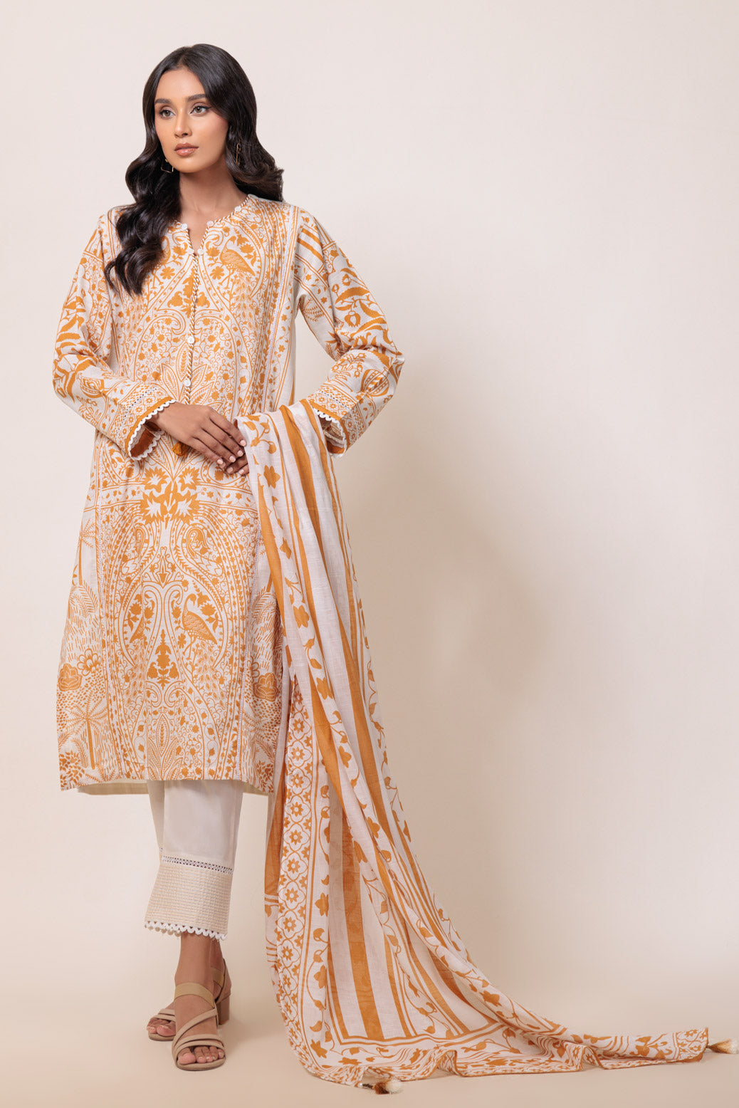 Bonanza Satrangi | White Cambric 3 Piece (WS7243P11) 8 White
