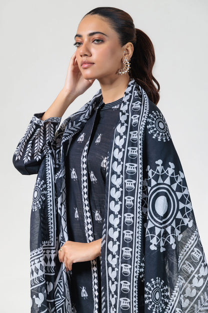 Bonanza Satrangi | Black Cambric 3 Piece (WS7243P12) 10 Black