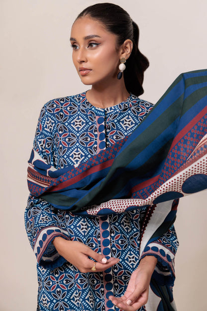Bonanza Satrangi | Blue Khaddar 3 Piece (WS7243P15) 12 Blue