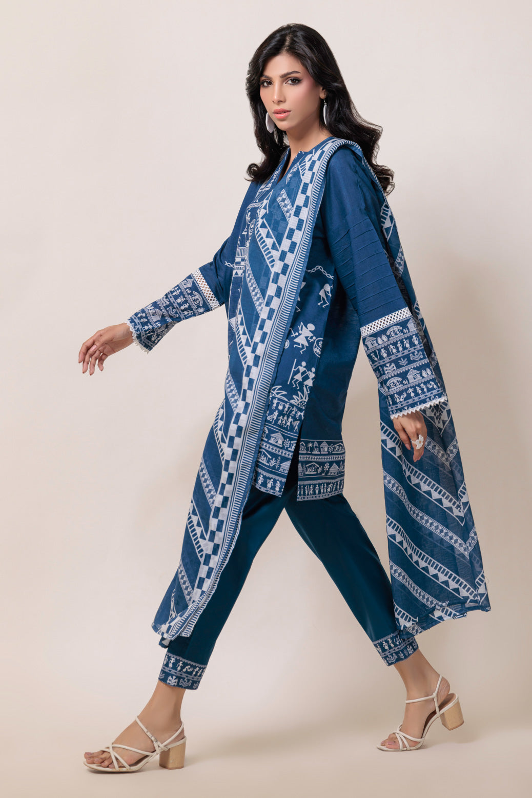 Bonanza Satrangi | Blue Cambric 3 Piece (WS7243P18) 10 Blue