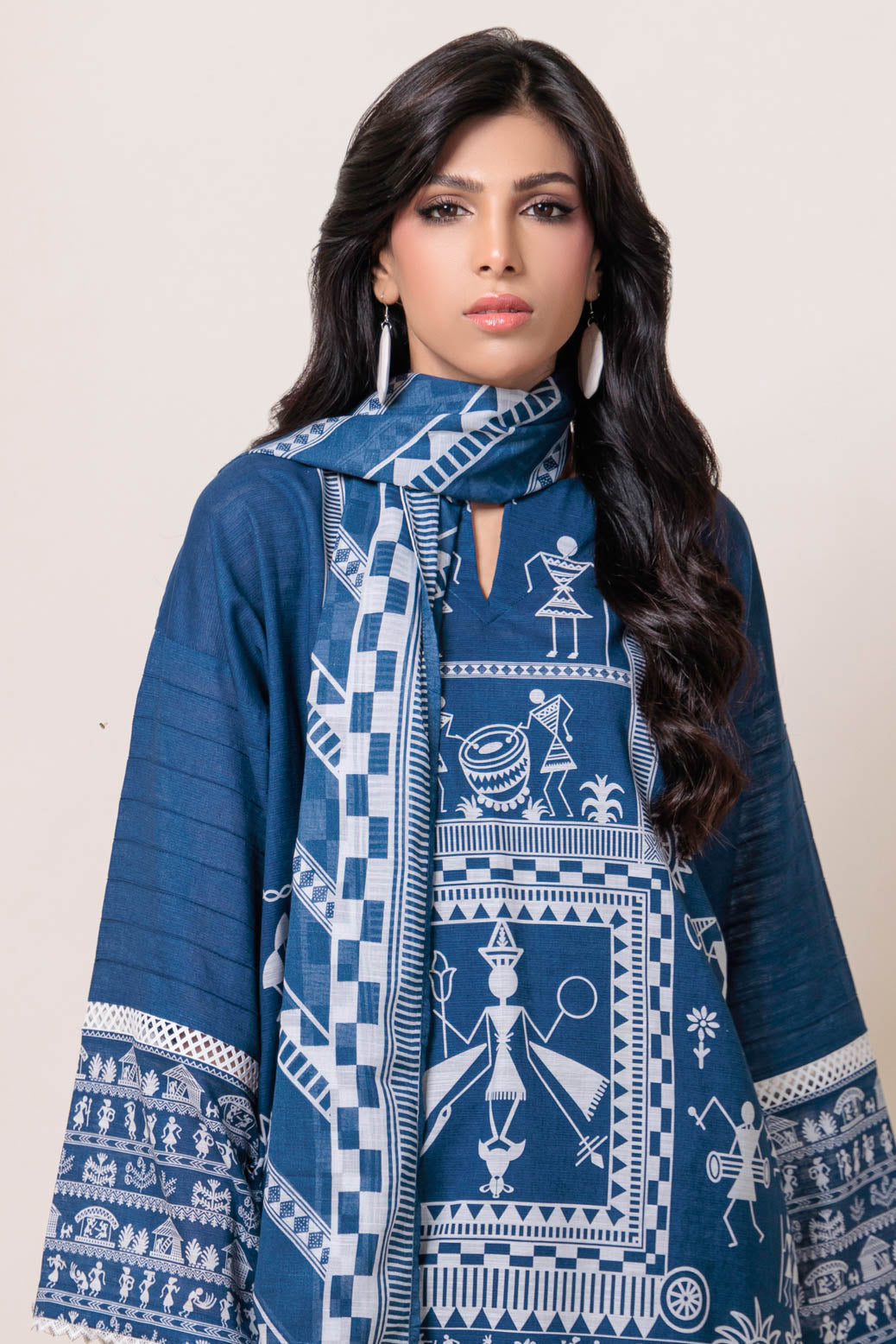 Bonanza Satrangi | Blue Cambric 3 Piece (WS7243P18) 12 Blue