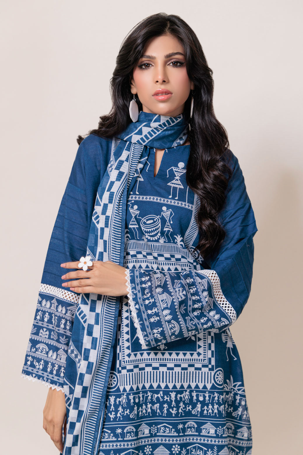 Bonanza Satrangi | Blue Cambric 3 Piece (WS7243P18) 14 Blue