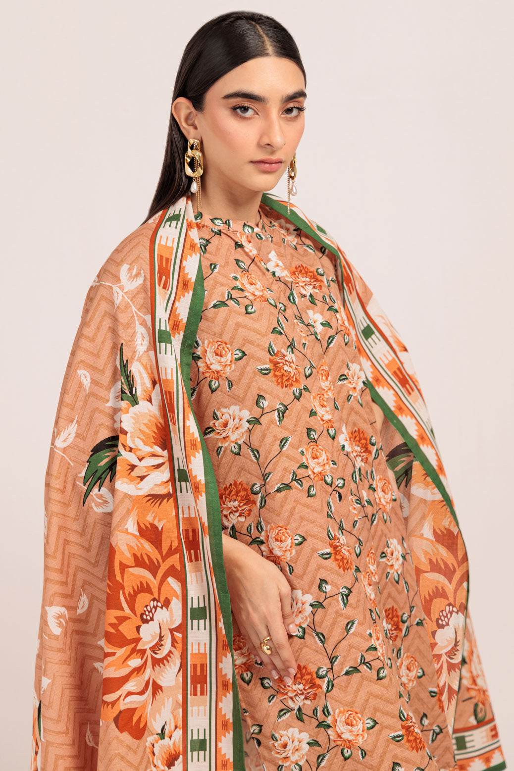 Bonanza Satrangi | Peach Khaddar 3 Piece (WS7243P22) 10 Peach