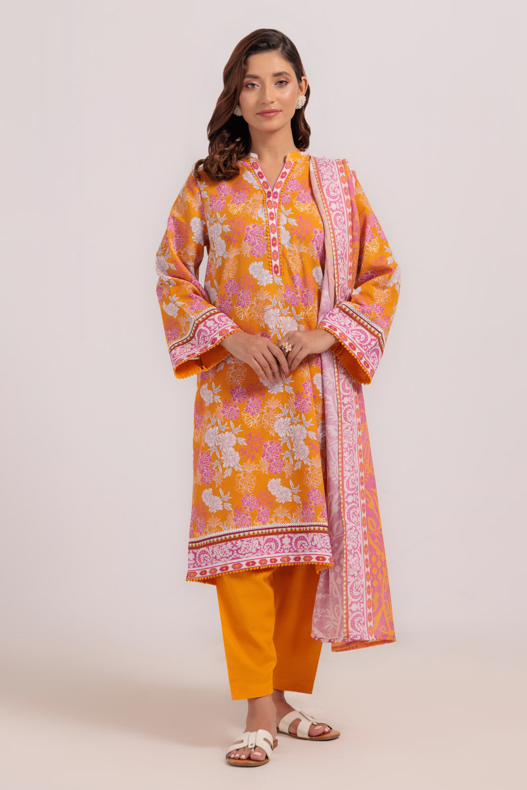 Bonanza Satrangi | Orange Khaddar 3 Piece (WS7243P35) 8 Orange