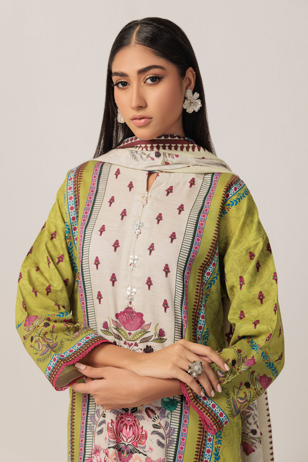 Bonanza Satrangi | Green Khaddar 3 Piece (WS7243P39) 14 Green