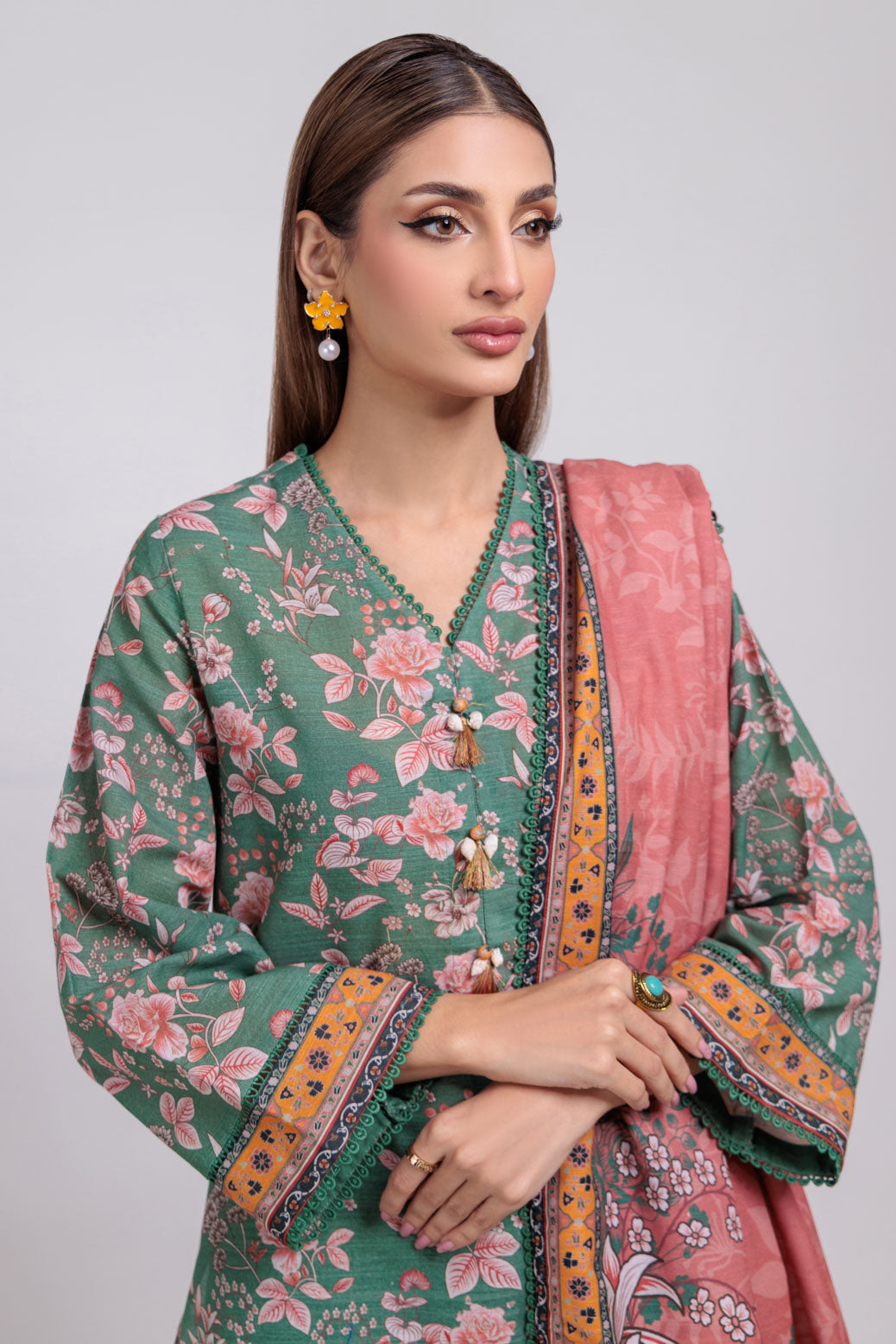 Bonanza Satrangi | Green Khaddar 3 Piece (WS7243P43) 12 Green