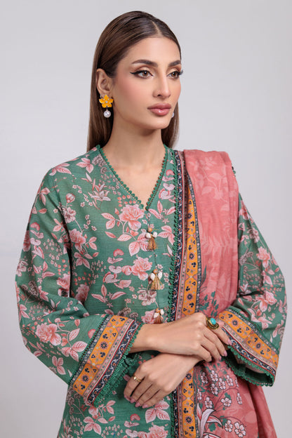 Bonanza Satrangi | Green Khaddar 3 Piece (WS7243P43) 12 Green