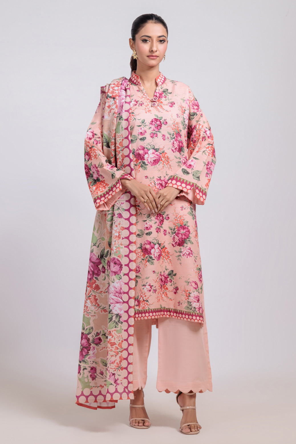Bonanza Satrangi | Peach Khaddar 3 Piece (WS7243P48) 14 Peach