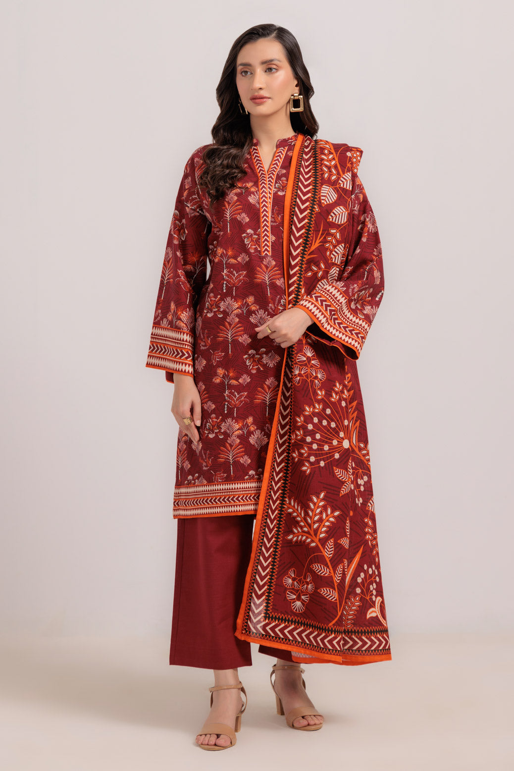 Bonanza Satrangi | Red Khaddar 3 Piece (WS7243P49) 8 Red