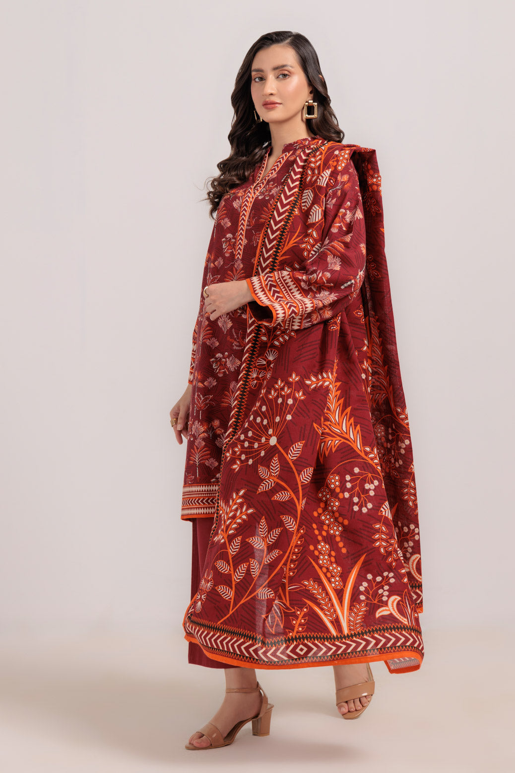 Bonanza Satrangi | Red Khaddar 3 Piece (WS7243P49) 10 Red