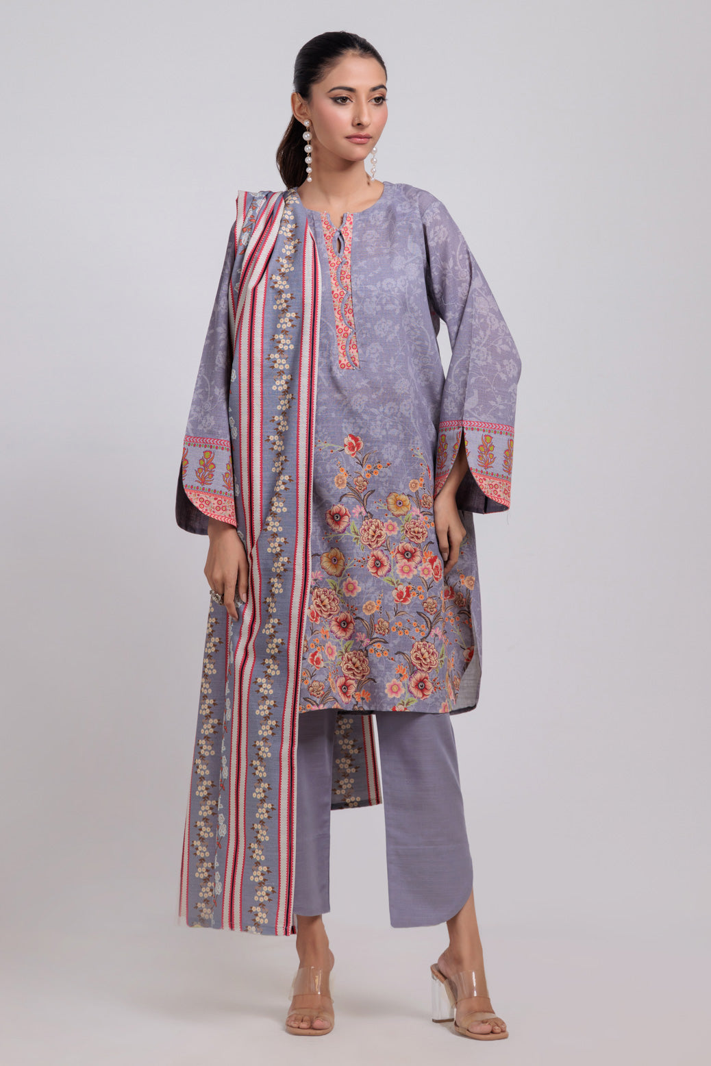 Bonanza Satrangi | Grey Khaddar 3 Piece (WS7243P54) 8 Grey