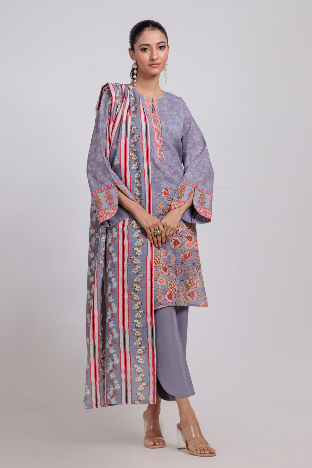 Bonanza Satrangi | Grey Khaddar 3 Piece (WS7243P54) 14 Grey