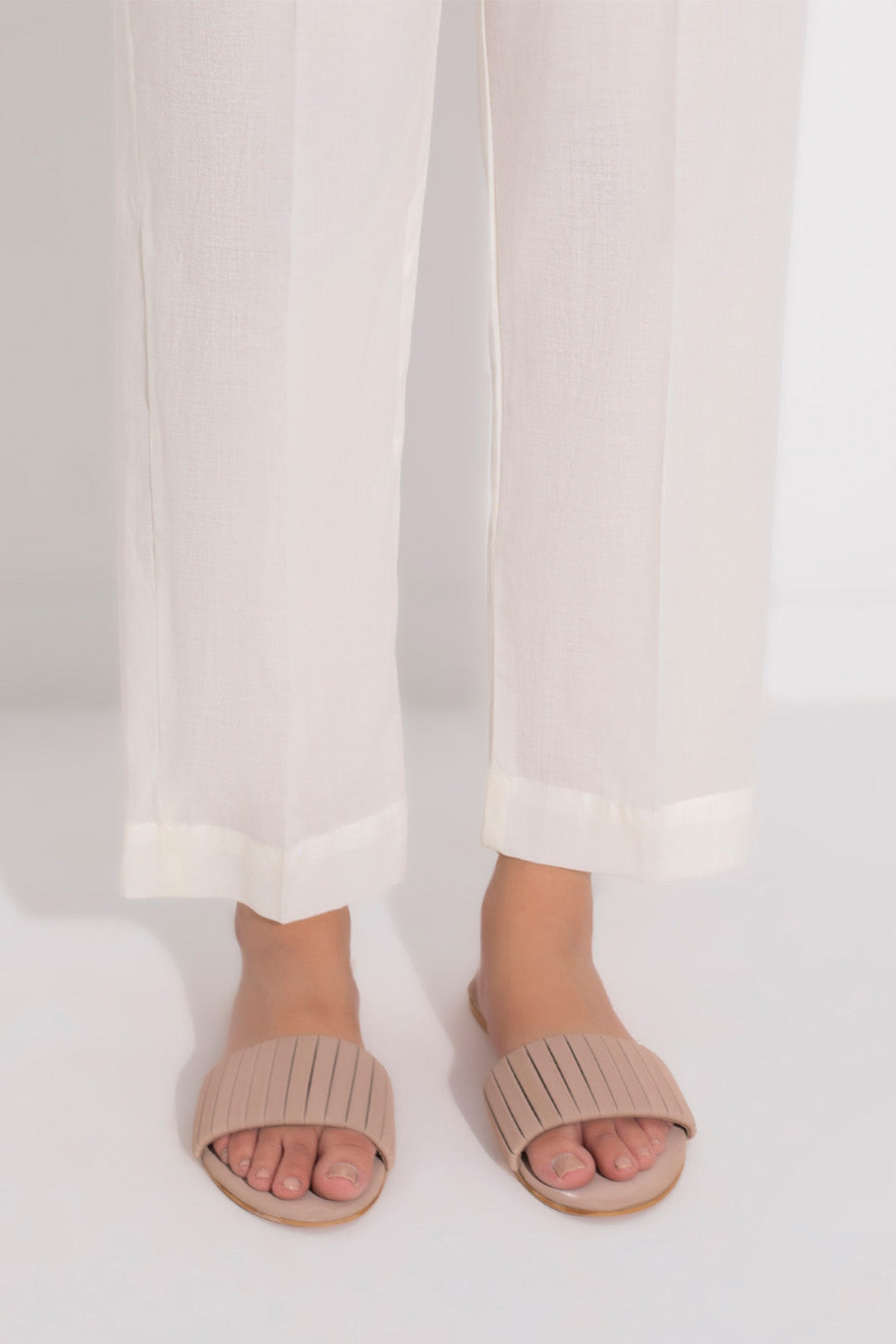 Zellbury | Unstitched Cambric Trouser | Unstitched Trouser Off -White