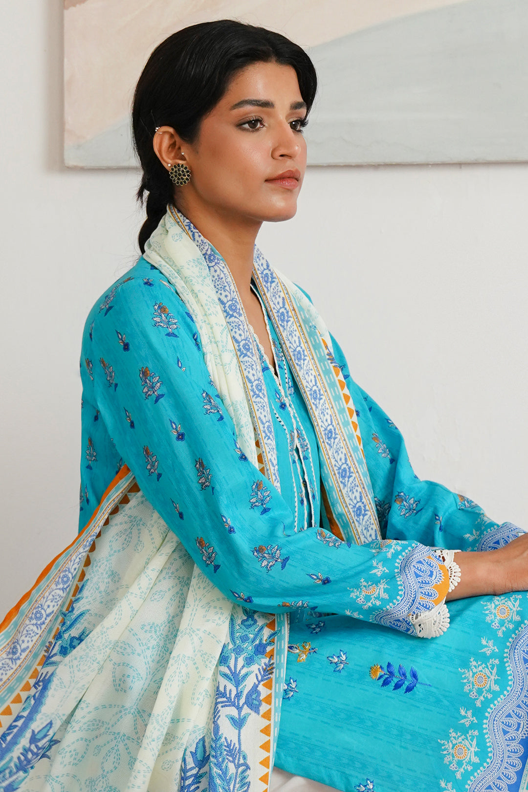 Zellbury | Unstitched 2 Piece Cambric | Embroidered Shirt Dupatta - 0020 Default Title