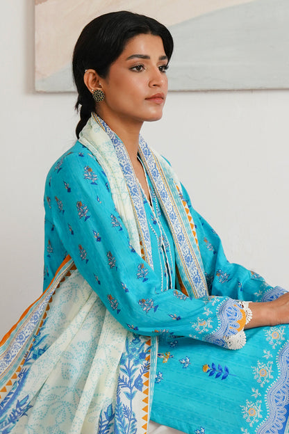Zellbury | Unstitched 2 Piece Cambric | Embroidered Shirt Dupatta - 0020 Default Title