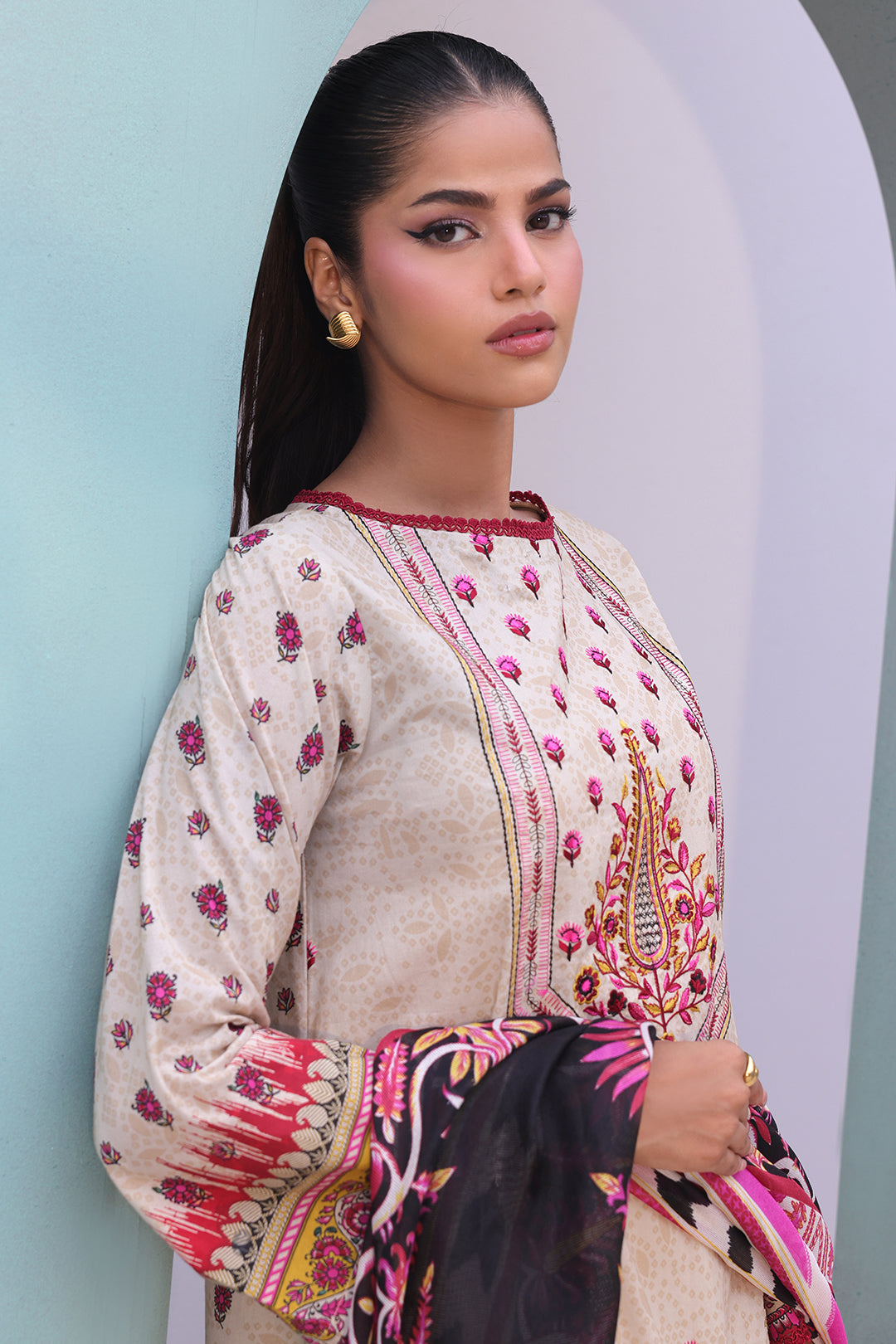 Zellbury | Unstitched 2 Piece Cambric | Embroidered Shirt Dupatta - 0022 Default Title