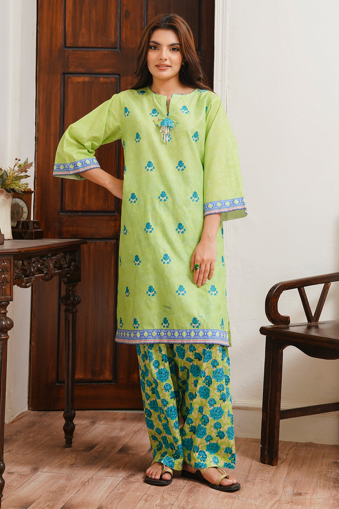 Zellbury | Unstitched 2 Piece Cambric | Embroidered Shirt Shalwar - 0023