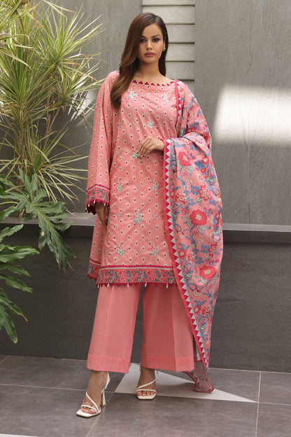 Zellbury | Unstitched 2 Piece Cambric | Embroidered Shirt Dupatta - 0025
