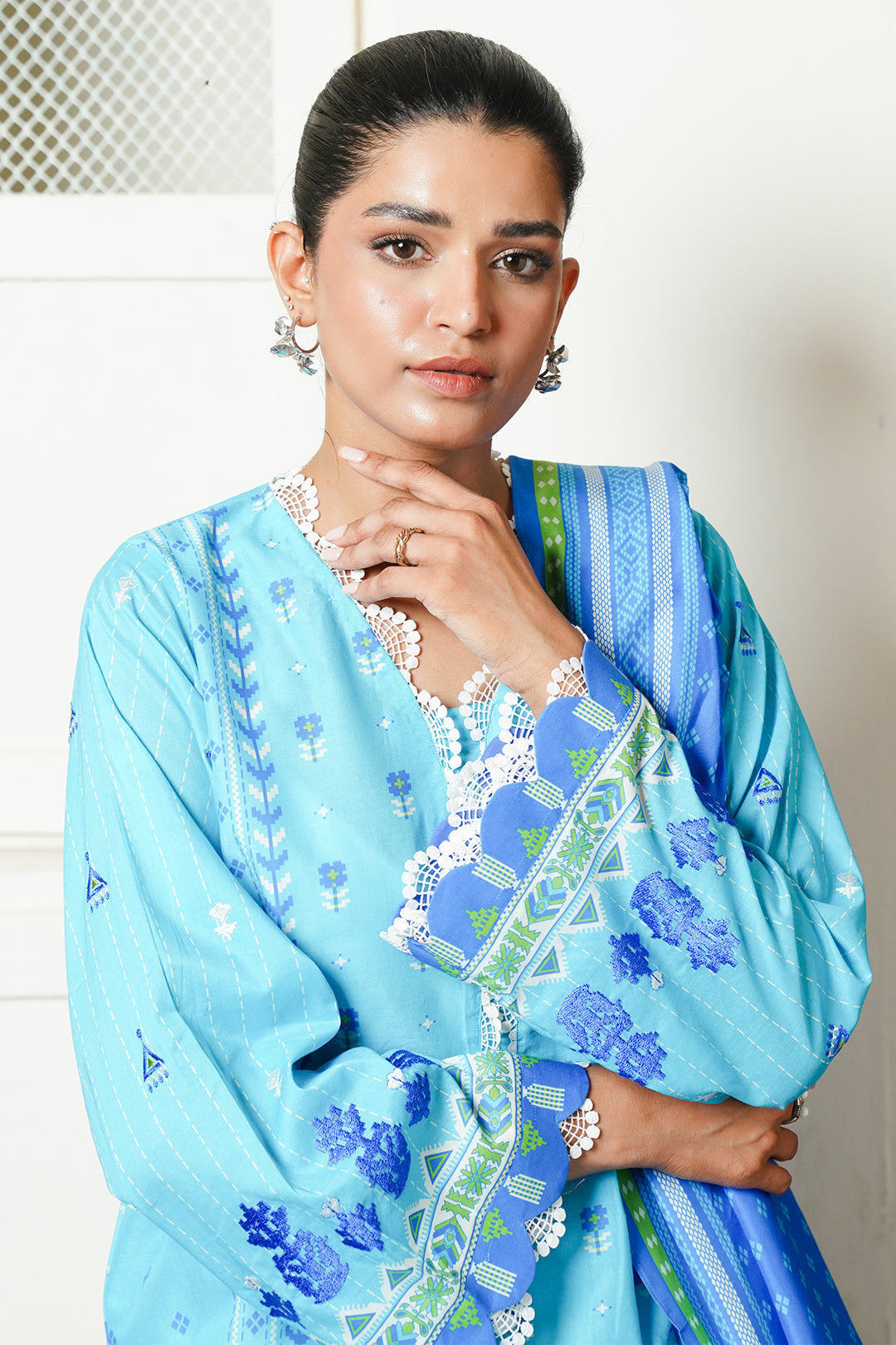 Zellbury | Unstitched 2 Piece Cambric | Embroidered Shirt Dupatta - 0028 Default Title