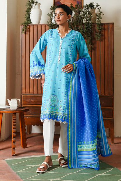Zellbury | Unstitched 2 Piece Cambric | Embroidered Shirt Dupatta - 0028