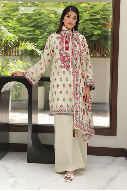 Zellbury | Unstitched 2 Piece Cambric | Embroidered Shirt Dupatta - 0105