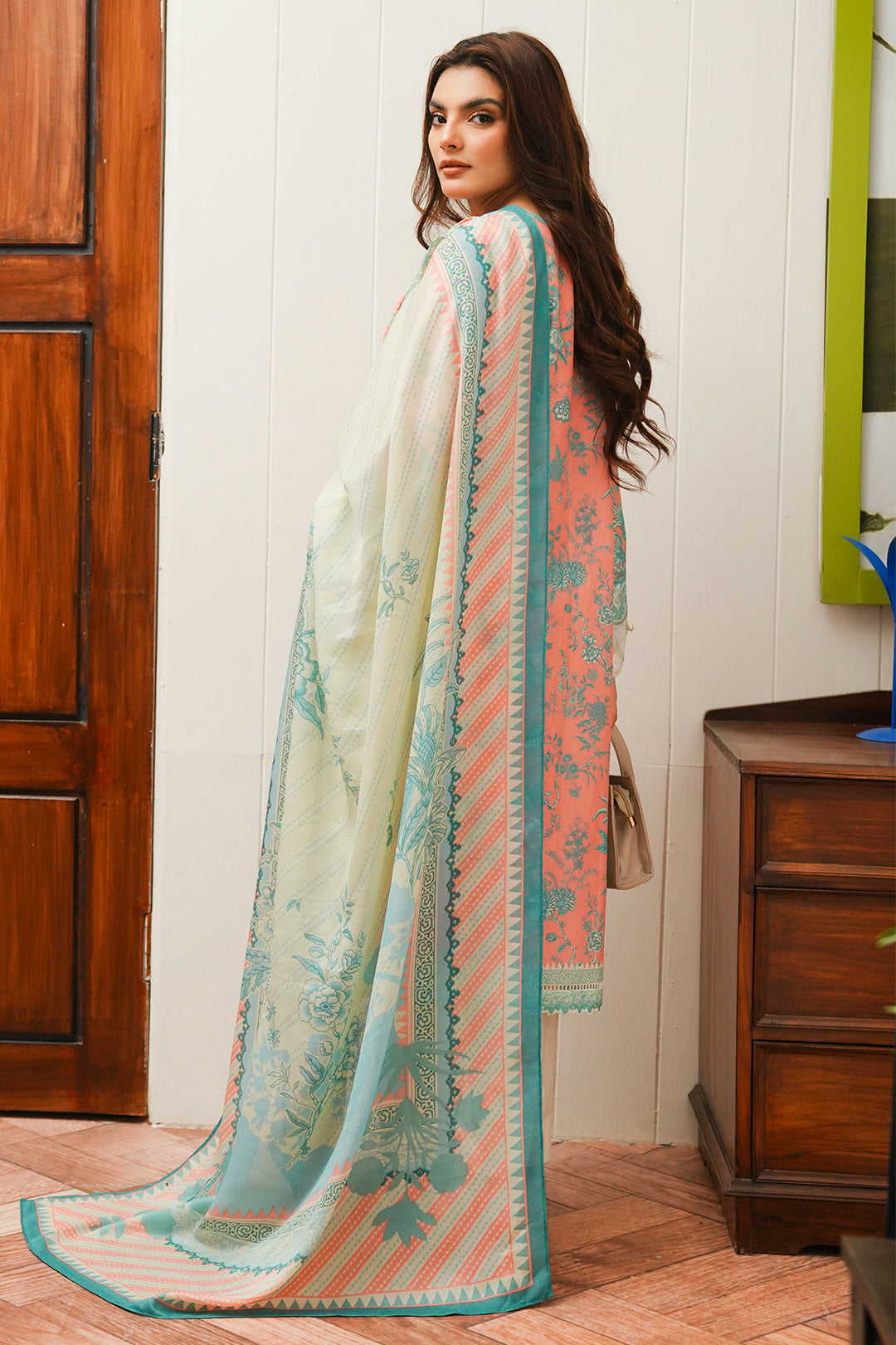 Zellbury | Unstitched 2 Piece Cambric | Embroidered Shirt Dupatta - 0106