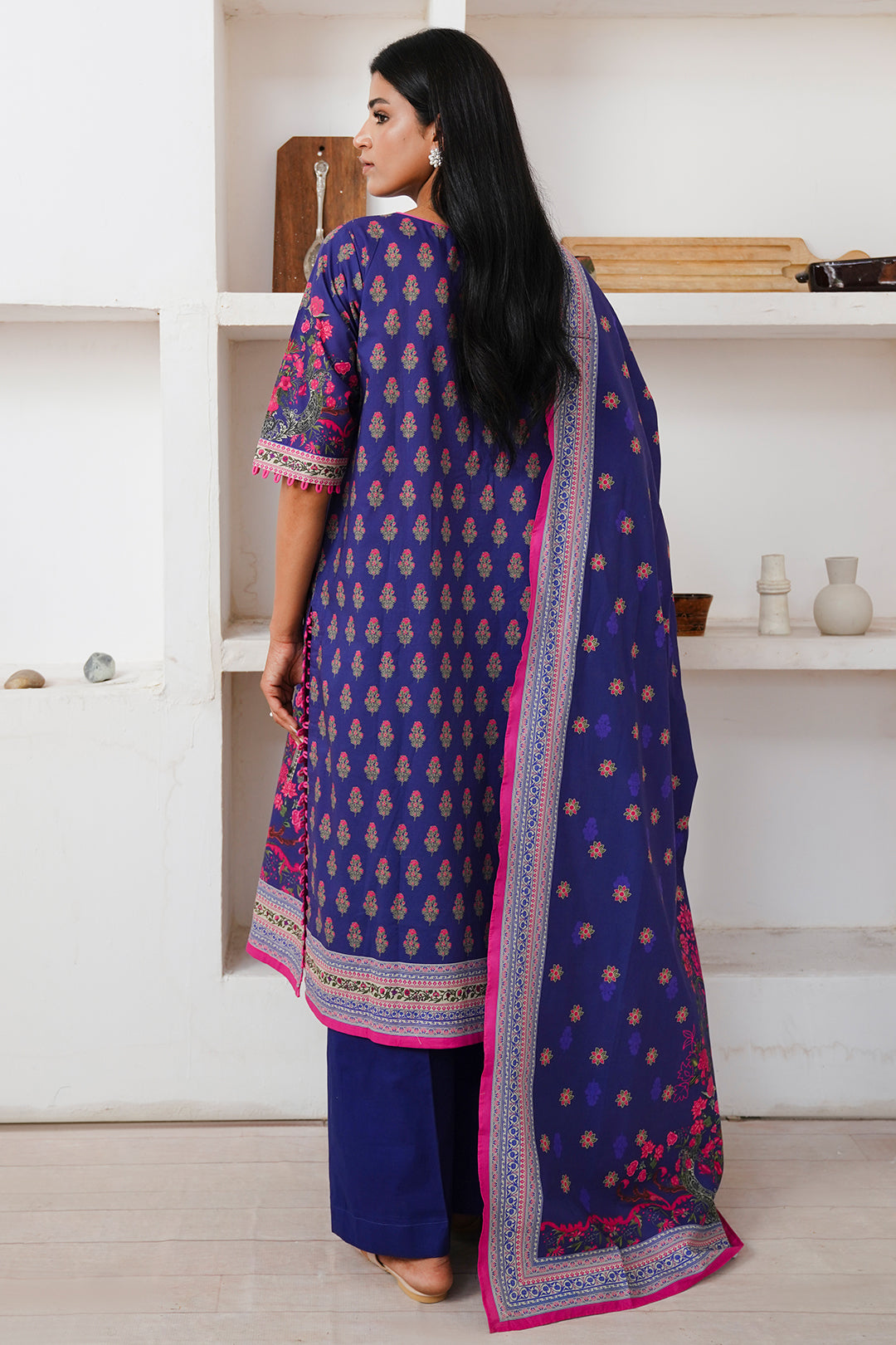 Zellbury | Unstitched 2 Piece Cambric | Embroidered Shirt Dupatta - 0110