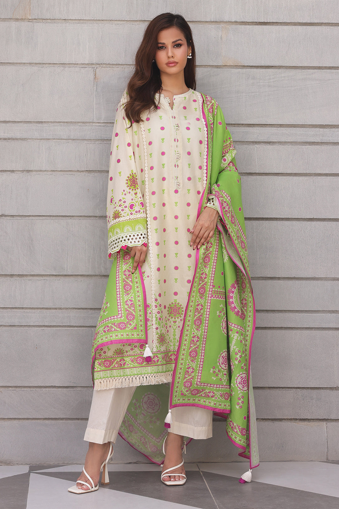 Zellbury | Unstitched 2 Piece Cambric | Embroidered Shirt Dupatta - 0111