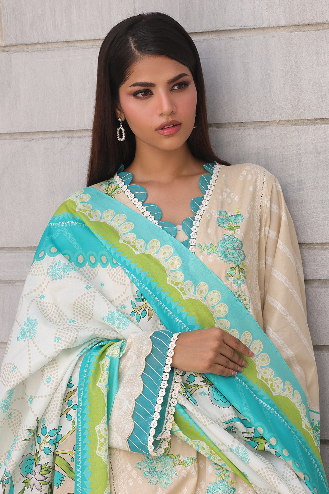 Zellbury | Unstitched 2 Piece Cambric | Embroidered Shirt Dupatta - 0112 Default Title