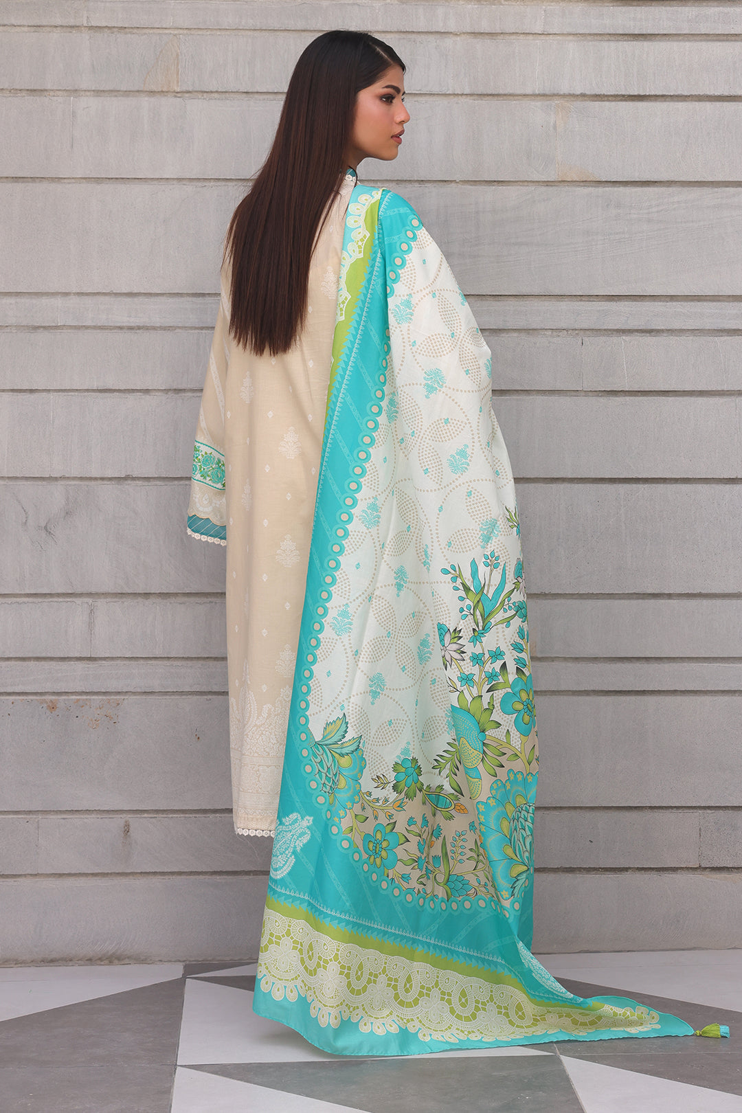 Zellbury | Unstitched 2 Piece Cambric | Embroidered Shirt Dupatta - 0112