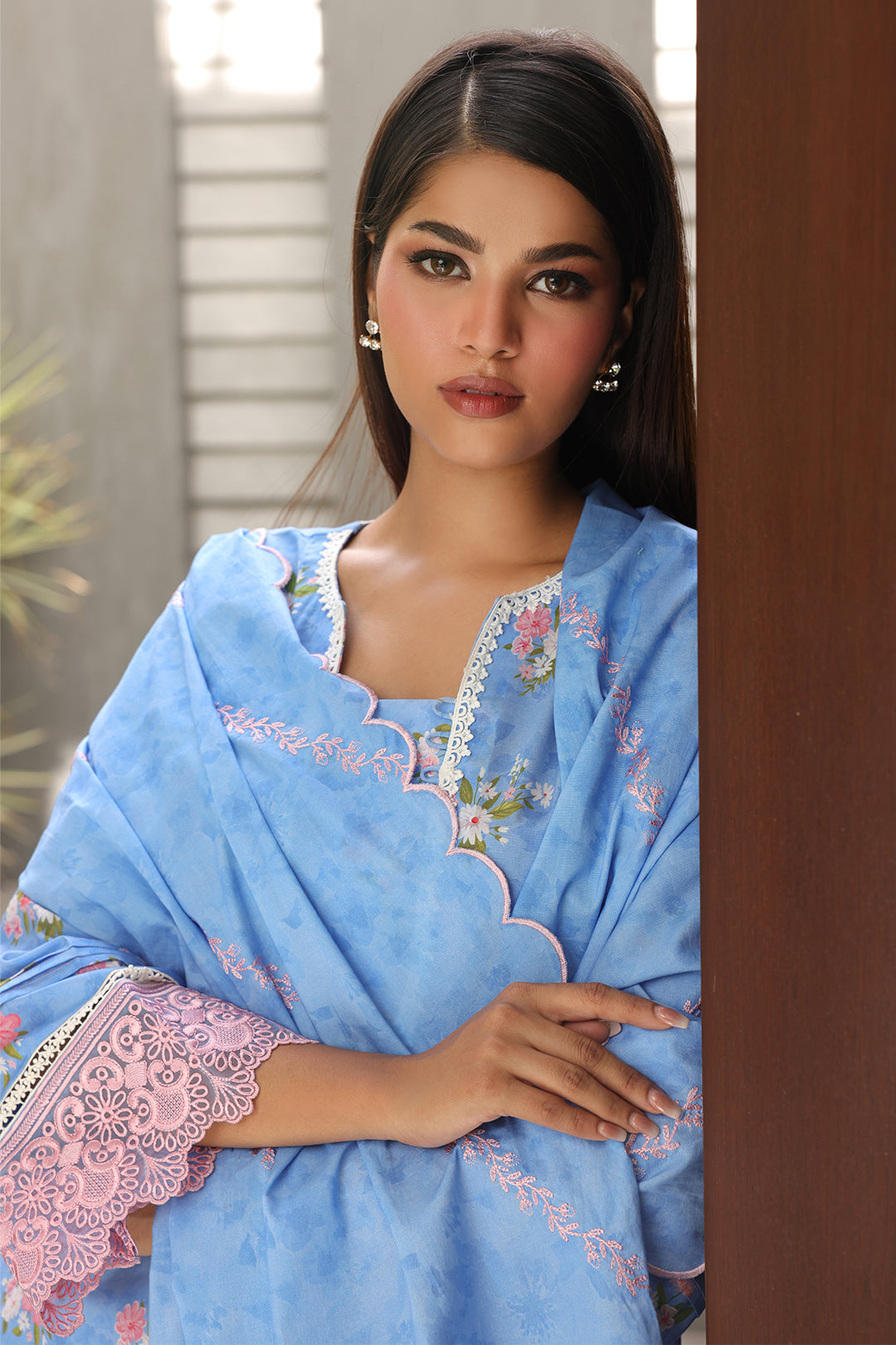 Zellbury | Unstitched 3 Piece Cambric | Embroidered Shirt Shalwar Dupatta - 0068 Default Title