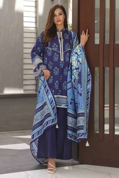 Zellbury | Unstitched 3 Piece Cambric | Embroidered Shirt Shalwar Dupatta - 0072